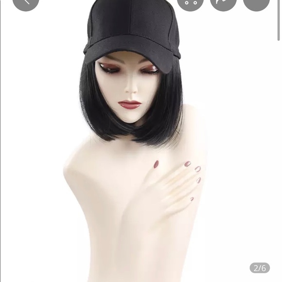 Baseball cap with bob brown style hair NWT main image 6